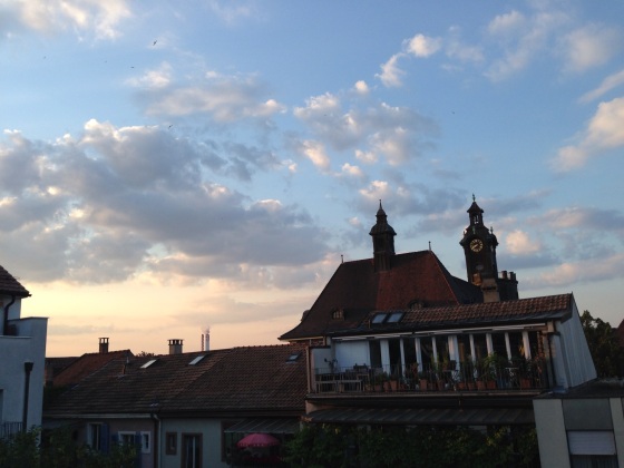 The view from Aya and Kileken's balcony in Basel